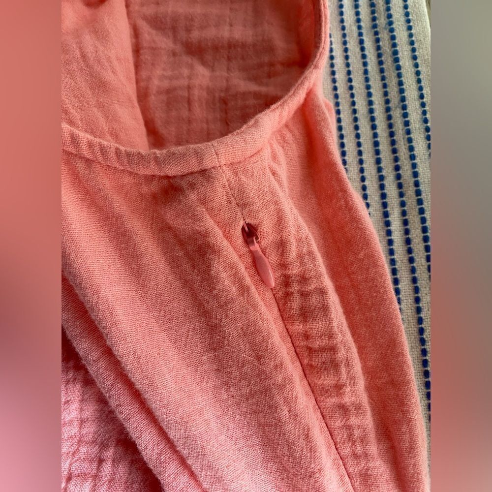 J. Crew  Womens Sleeveless Belted Gauze Midi Dress Pink  Size 2 Pockets Zip - Picture 8 of 15